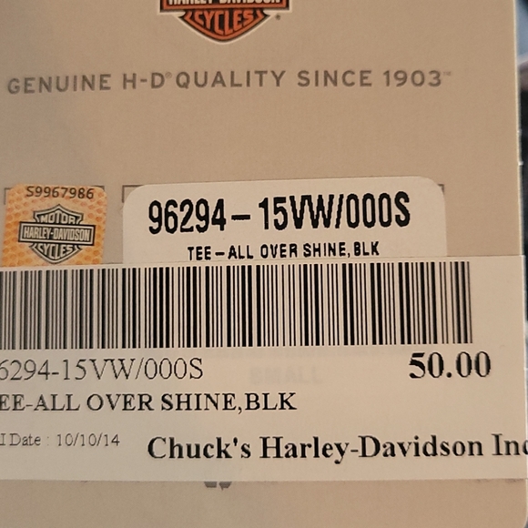 Harley Davidson Black/Silver Shimmer Tee - Picture 5 of 5